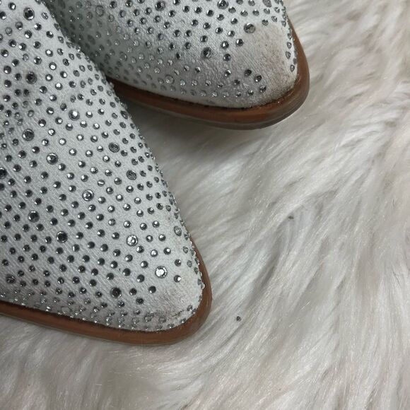 Pierre Dumas Wild Ones Glamour White textile Rhinestone Cowgirl Boots SZ10 - Picture 13 of 13
